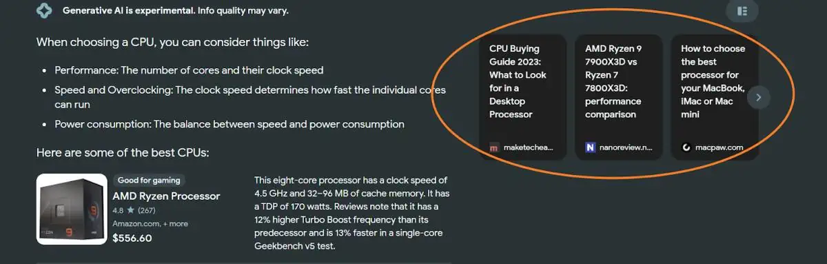 Expérience IA de la recherche Google 1