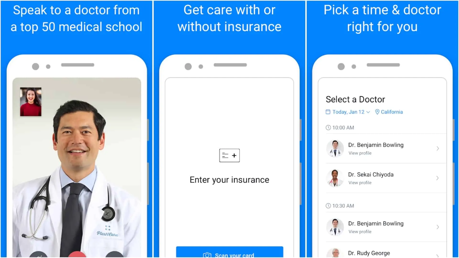 Image de l'application PlushCare mars 2020