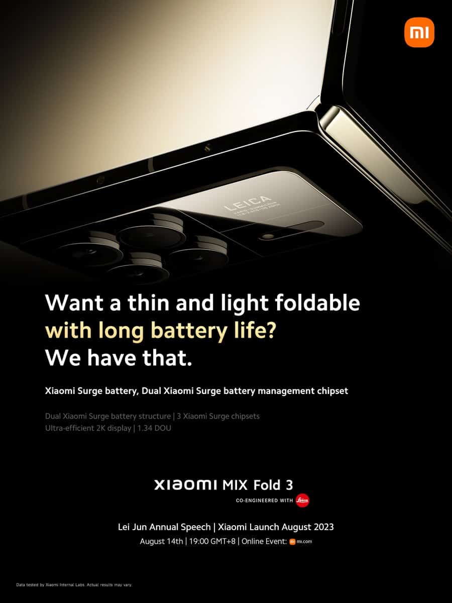 Chipsets Xiaomi MIX Fold 3 Surge