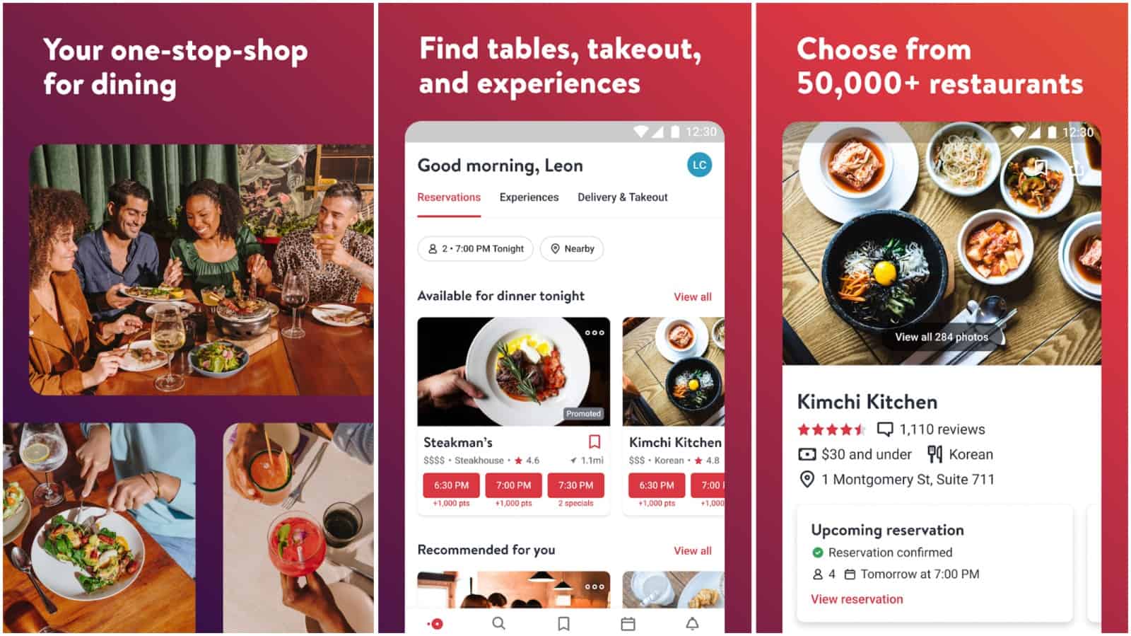 Image de la grille de l'application OpenTable 1 2023