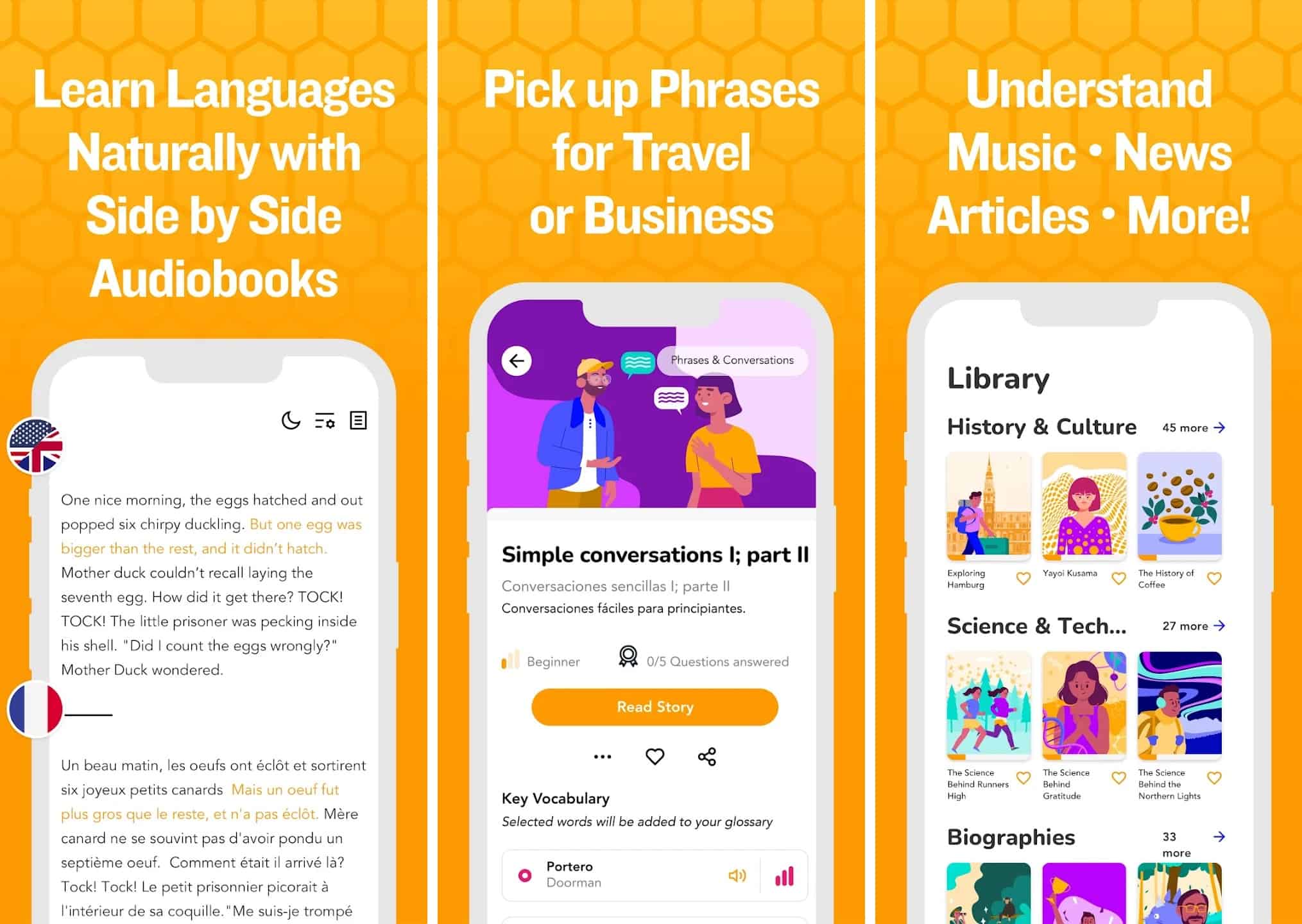 Beelinguapp meilleures applications Android d'apprentissage des langues