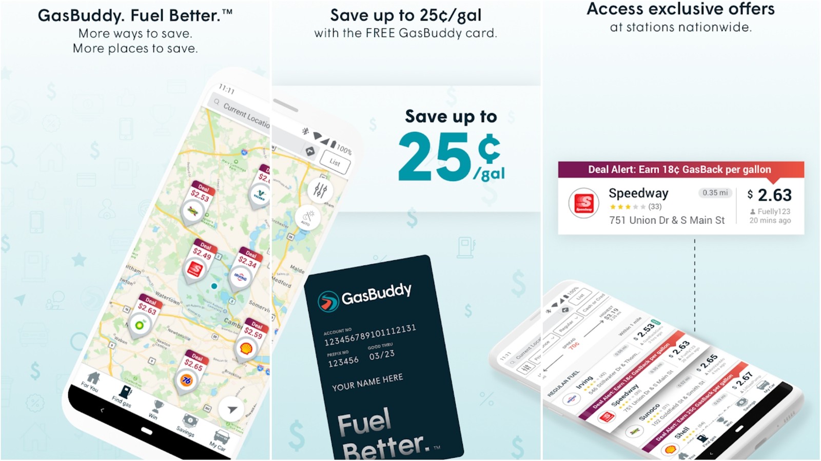 Image de la grille de l'application GasBuddy