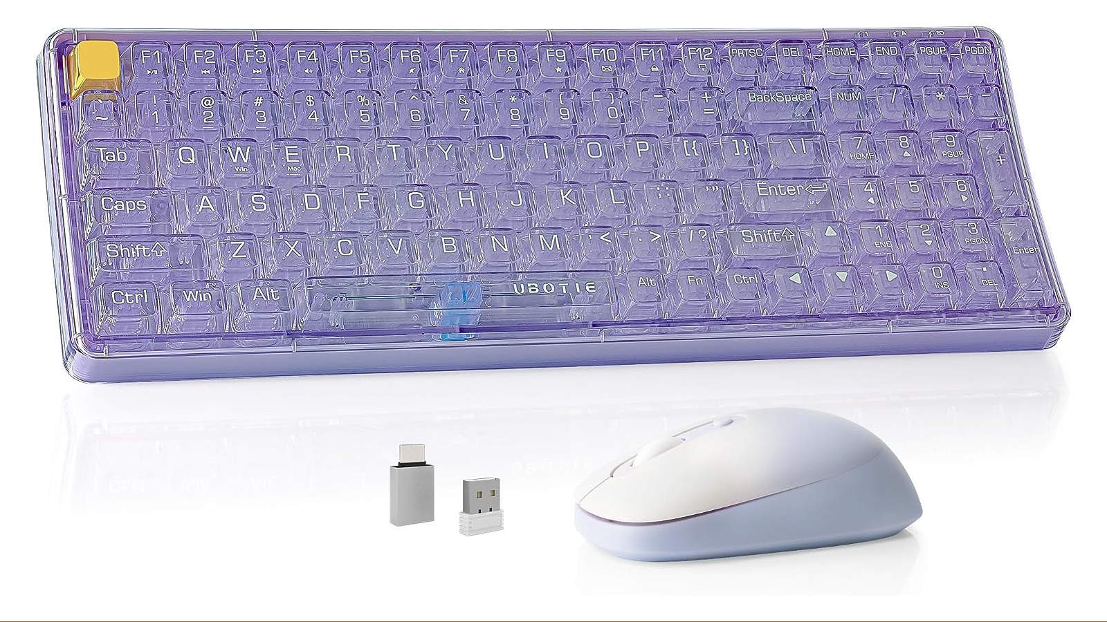 Clavier et souris transparents sans fil UBOTIE