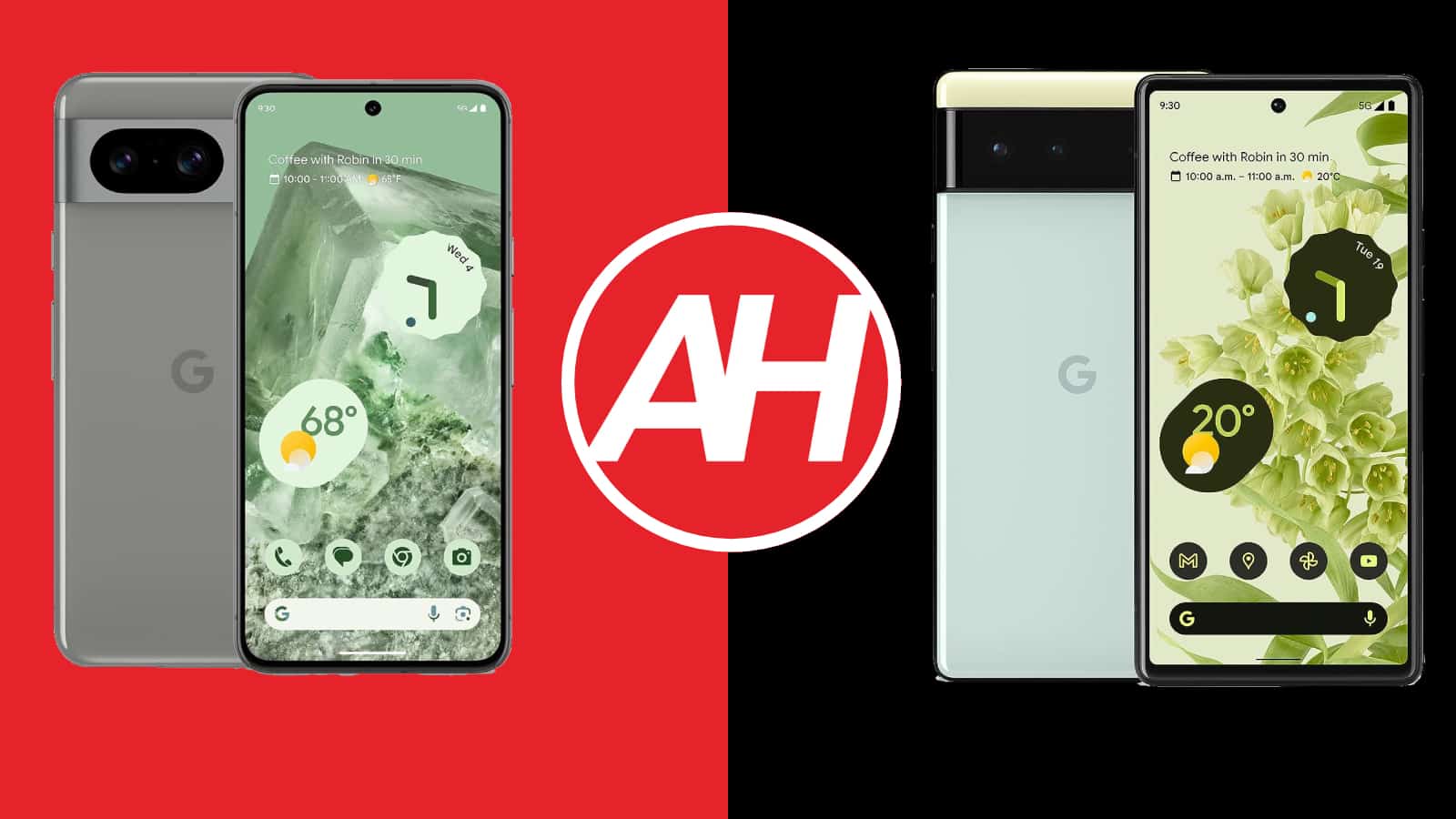 Google Pixel 8 contre Google Pixel 6 - Android Actu