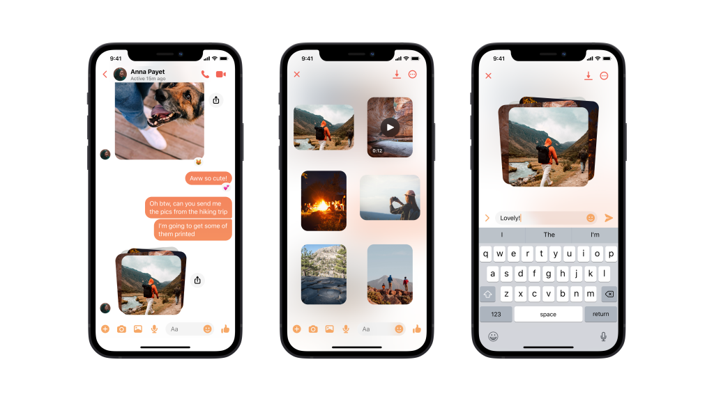 Améliorations des photos et vidéos de Facebook Messenger