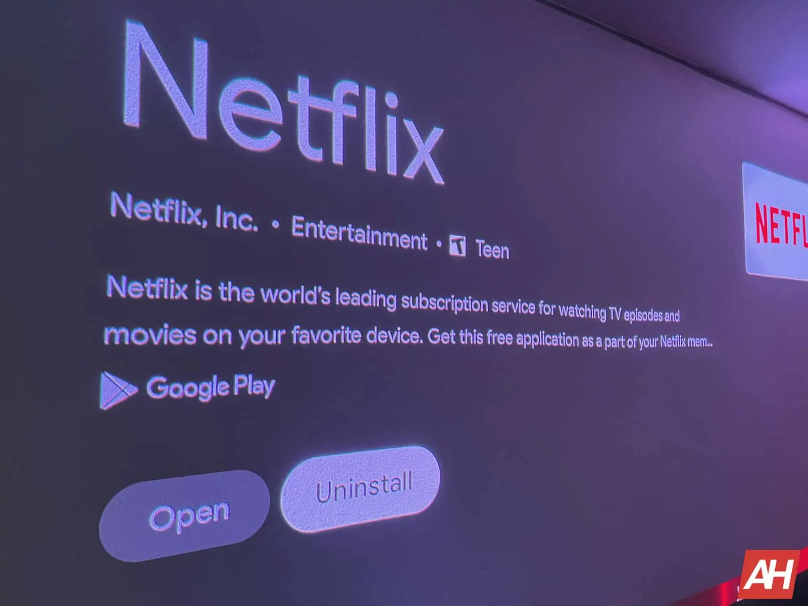 Netflix désinstalle AM ​​AH 1