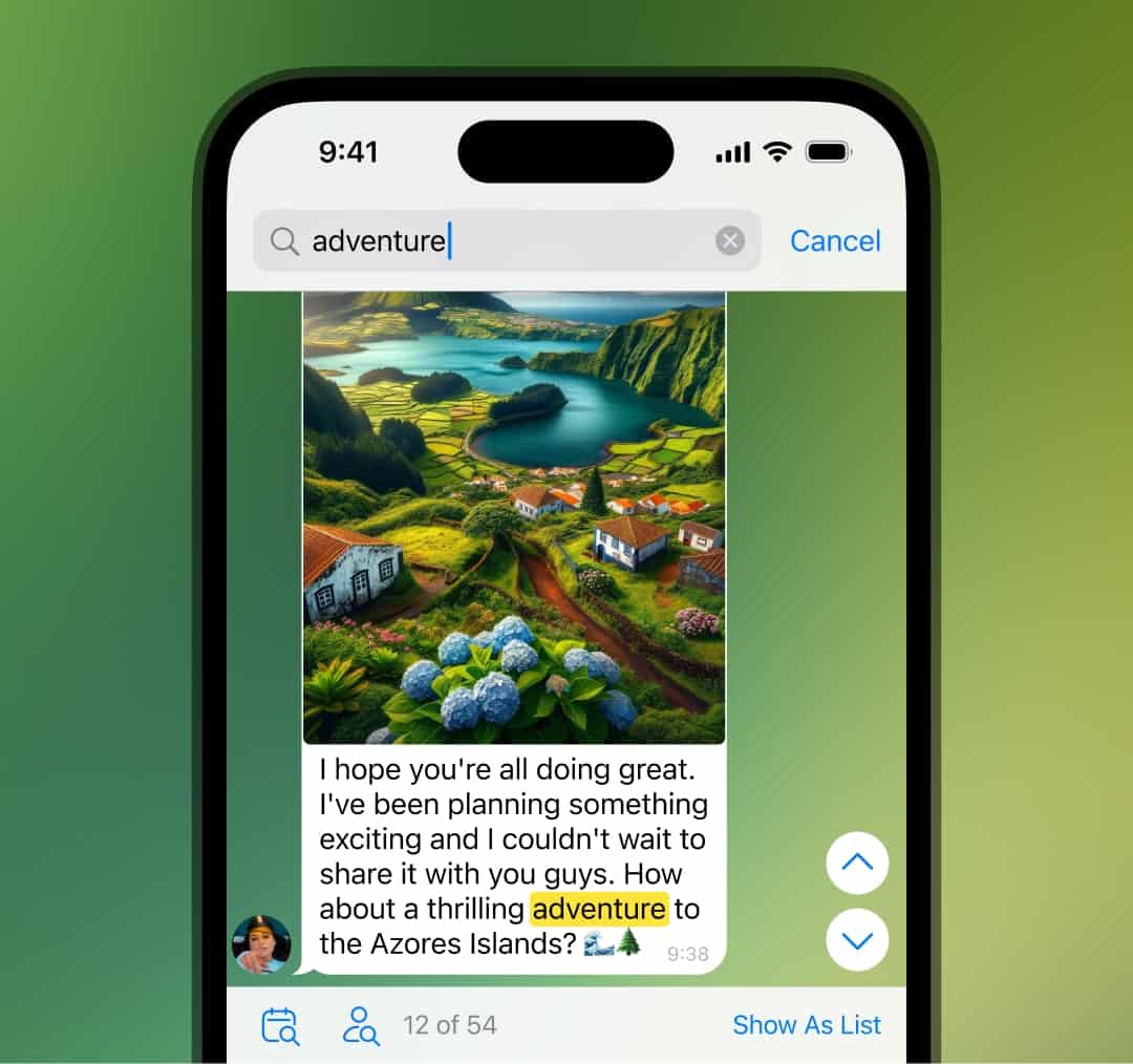 Recherche améliorée par télégramme