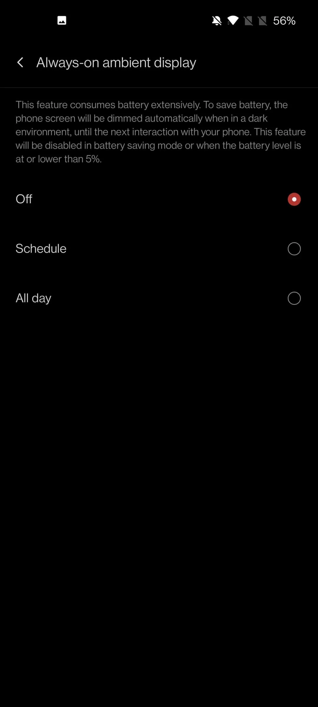 OxygenOS 11 toujours sur l'affichage ambiant