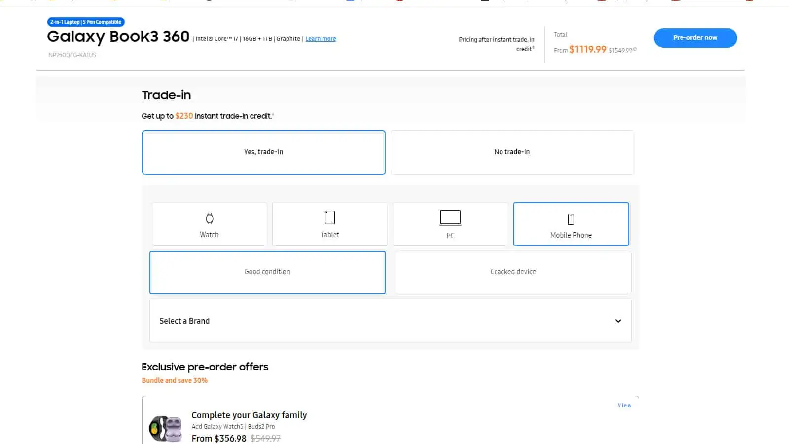 Précommander le Galaxy Book 3 5