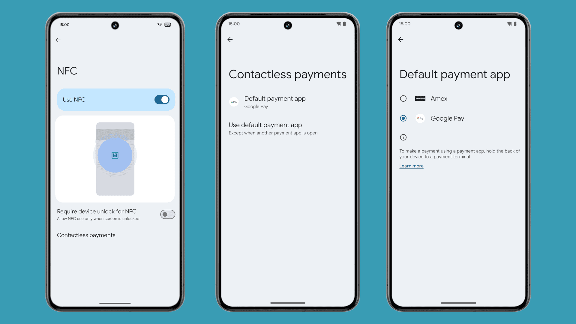 Application de paiement sans contact par défaut sur Android 15