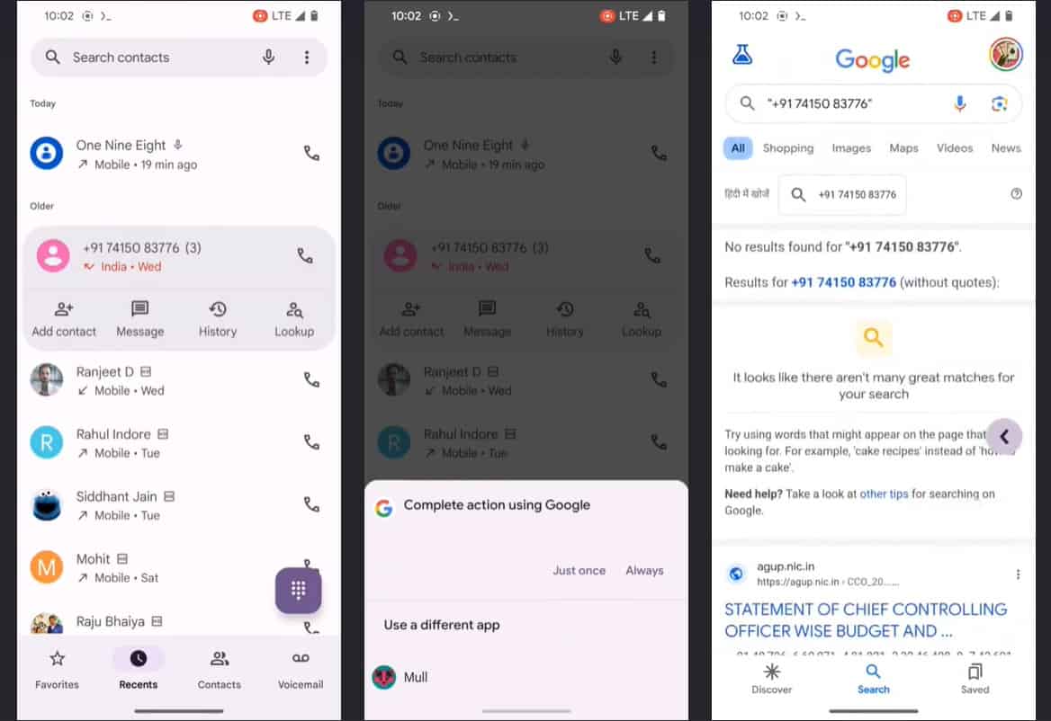Outil de recherche bêta de Google Phone