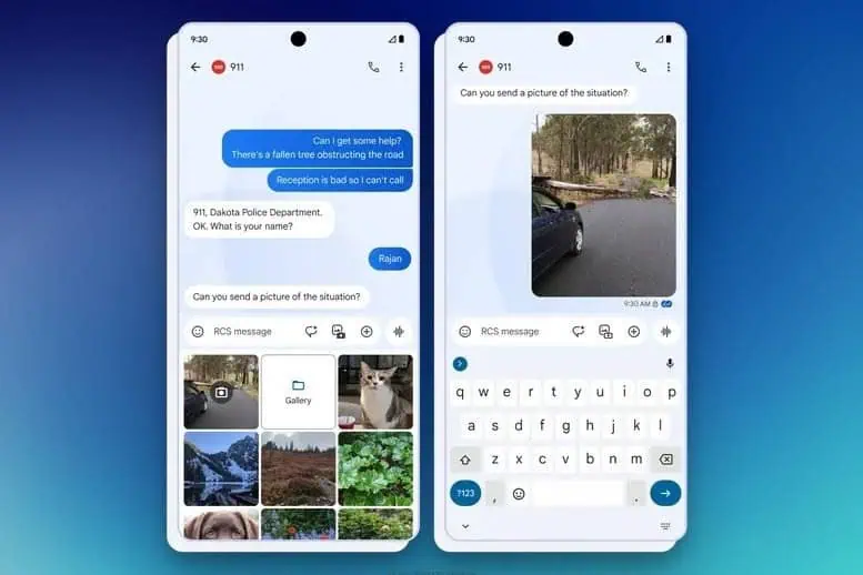 Messagerie texte Google Messages 911