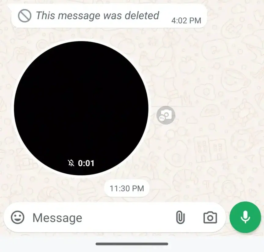 Test de réponses aux messages vidéo WhatsApp