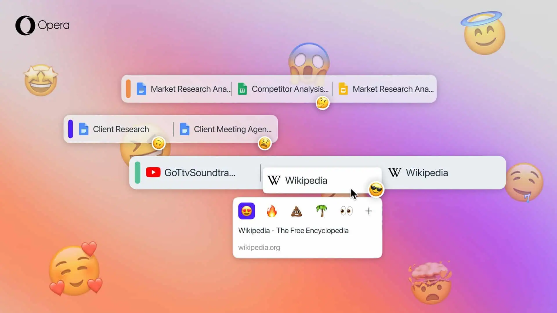 Emoji des onglets du navigateur Opera