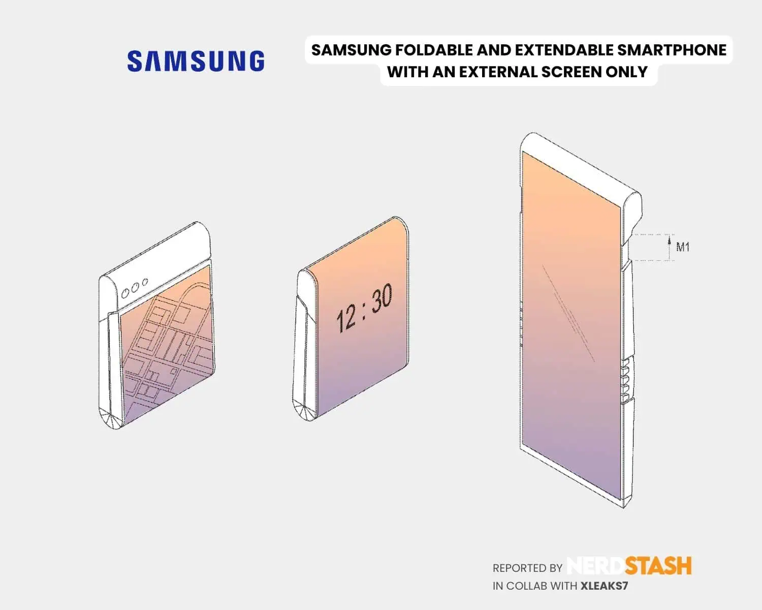 Brevet de conception de téléphone pliable Samsung Galaxy Flip 1