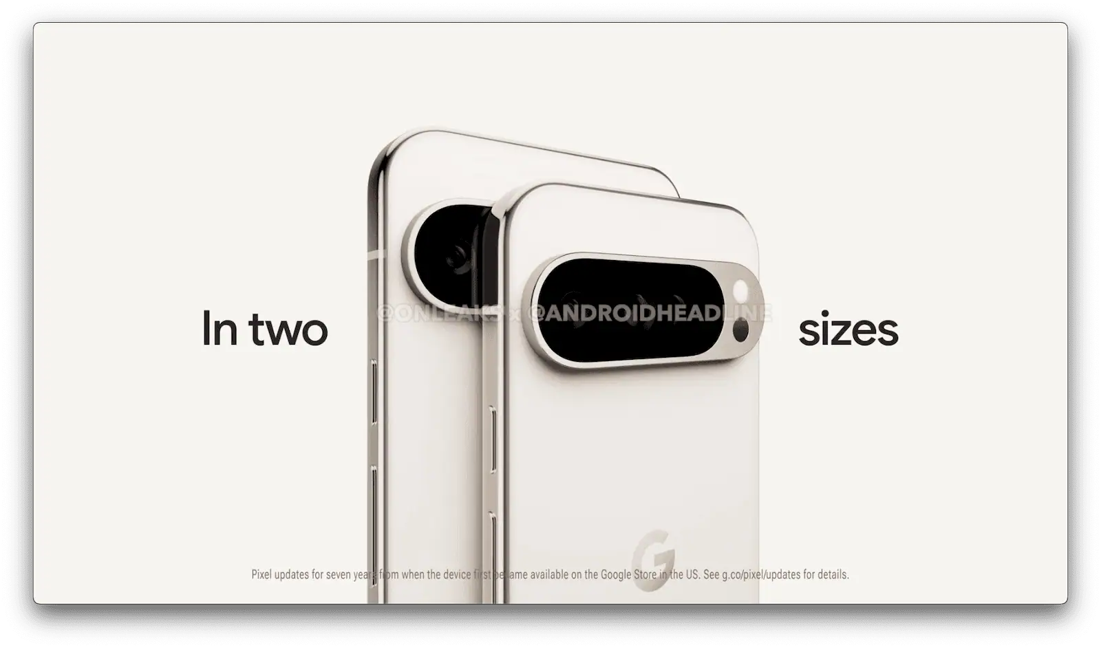 tailles AH du Google Pixel 9 Pro