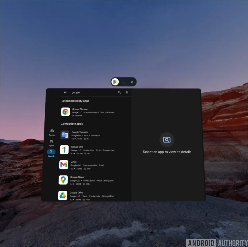 Capture d'écran Android XR (2)