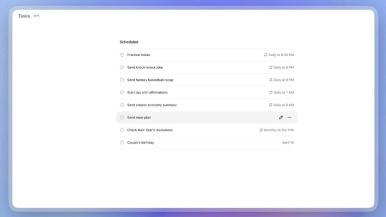 ChatGPT se rapproche d'un assistant avec une fonctionnalité de tâches