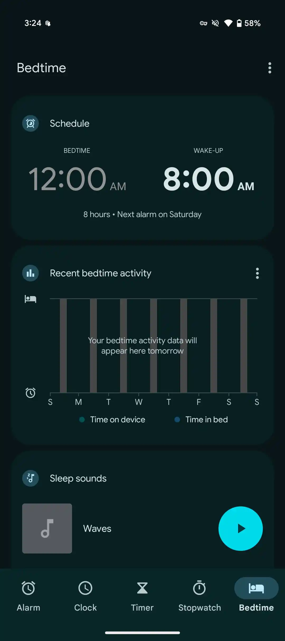Matériau horloge google vous actuel ui coucher 1