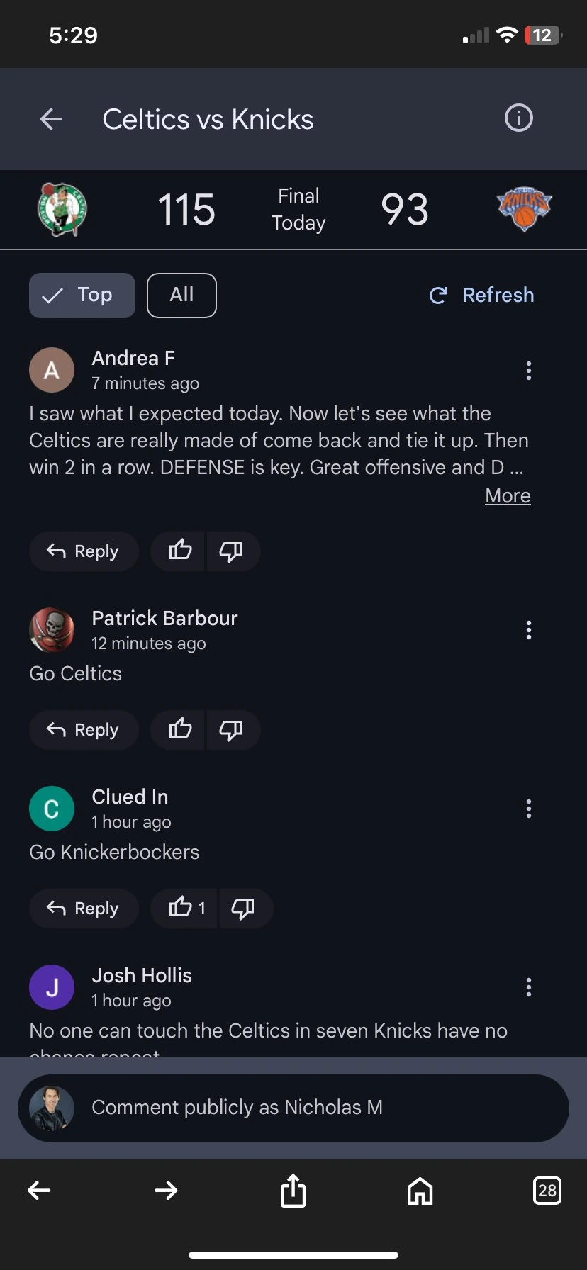 Fonction de discussions Google dans la recherche 1