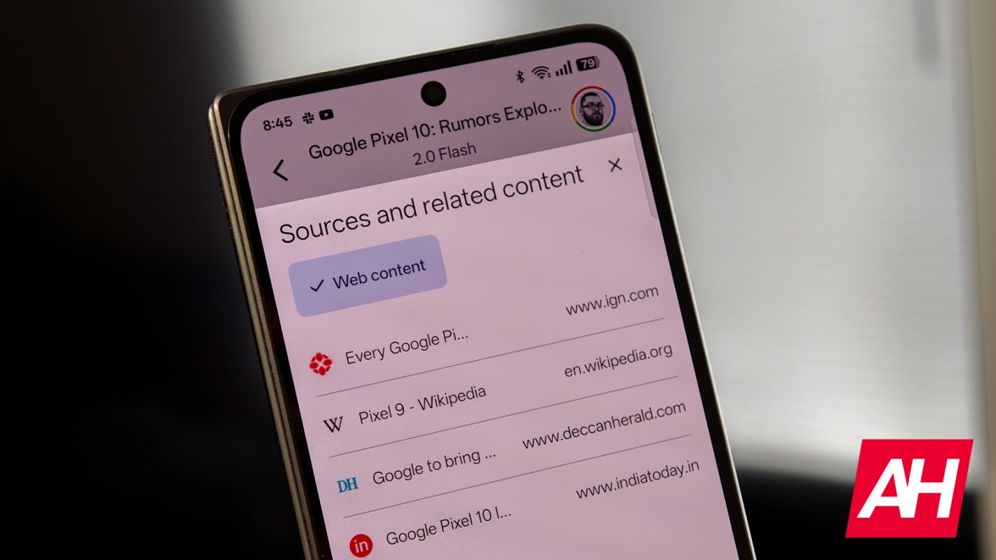 Bouton de sources Google Gemini Ah