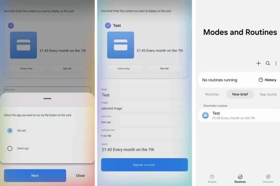 Samsung maintenant brèves cartes personnalisées 1