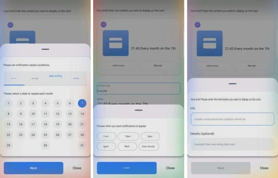 Samsung maintenant brèves cartes personnalisées