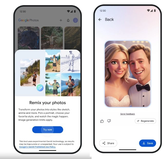 Fonction de remix Google Photos
