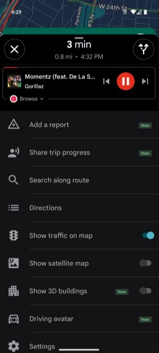 Google Maps Media Controls Android Retour 2