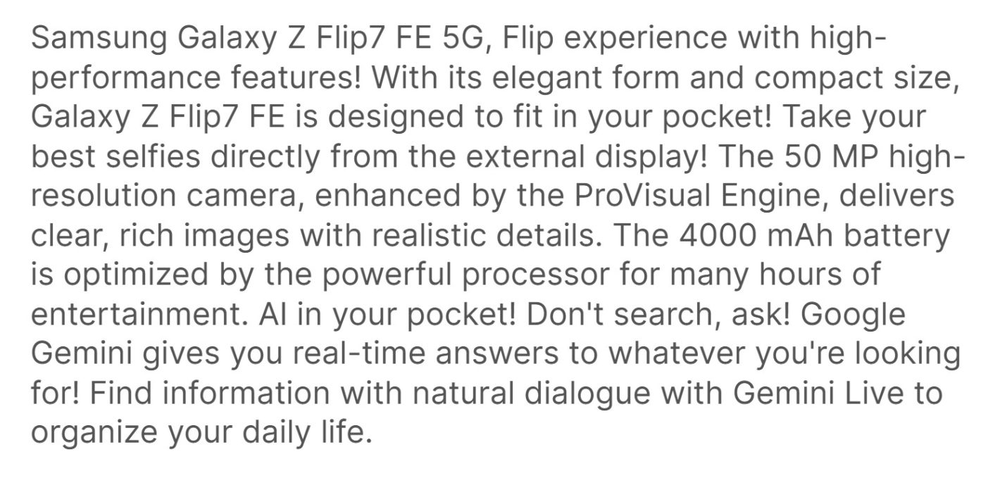 Galaxy Z Flip 7 Fe Marketing met en évidence la fuite