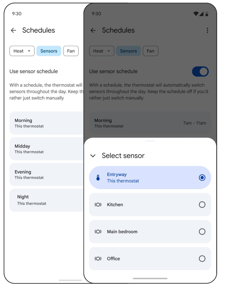Planification du capteur