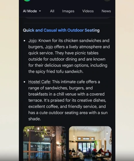 Suggestions personnalisées en mode AI 1