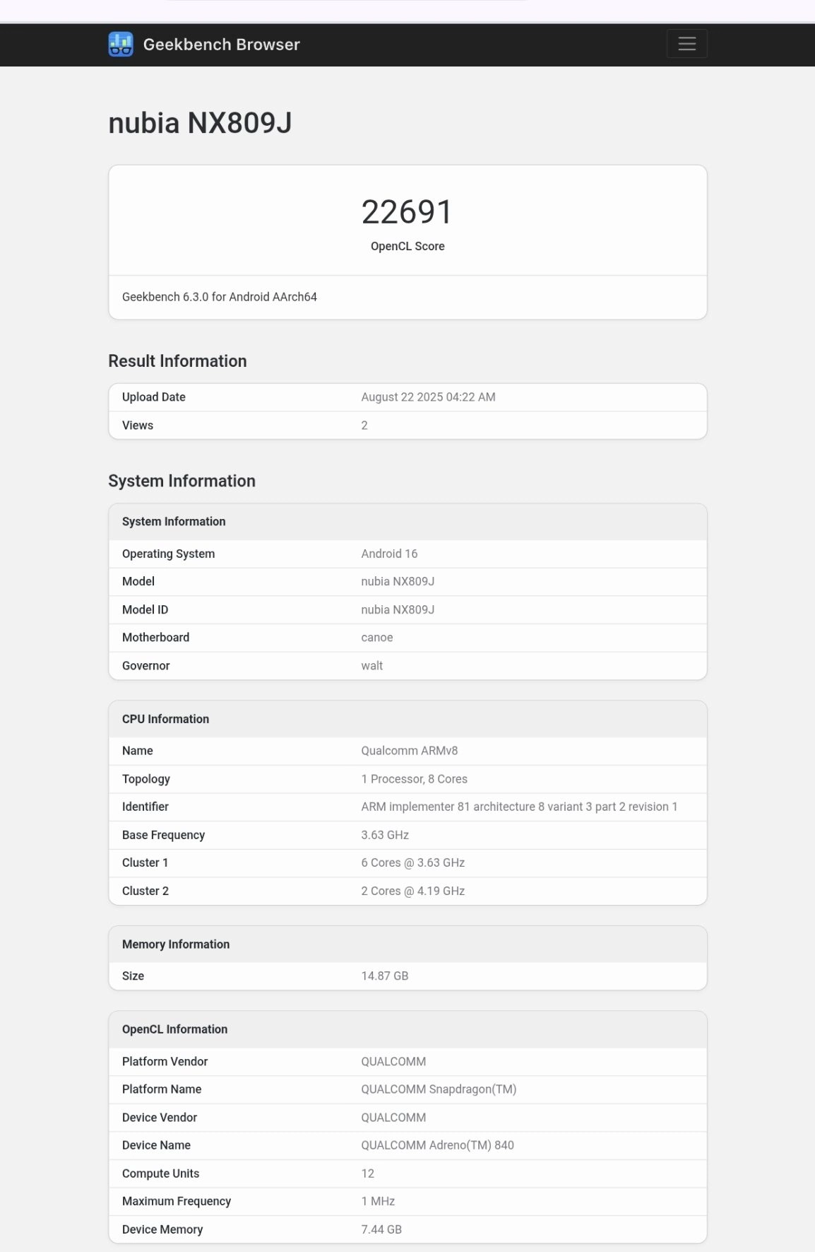Redmagic 11 Pro Geekbench 6 Benchmark (1)