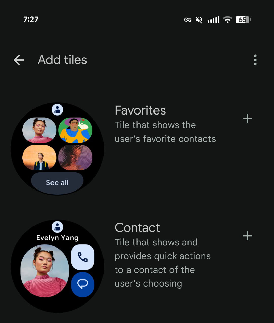 Google Contacts Favorites Tile