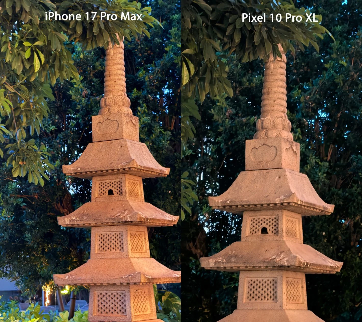 pixel 10 pro xl vs iPhone 17 Pro max caméra 1