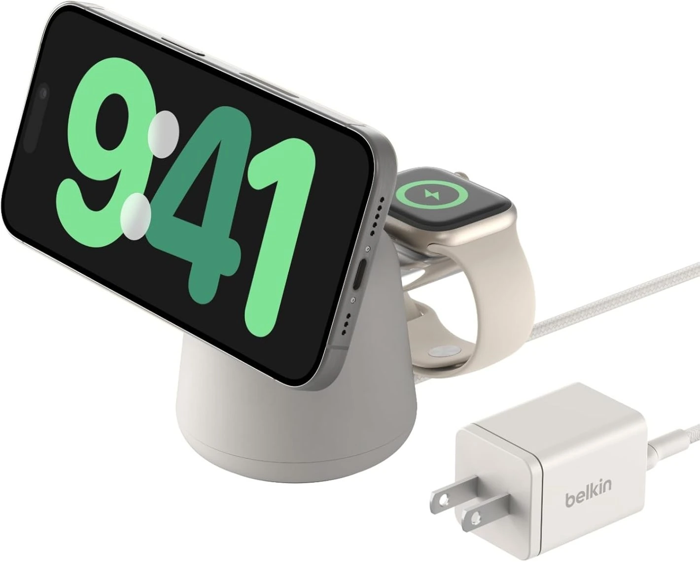Chargeur téléphone et montre Belkin 2 en 1 Qi2