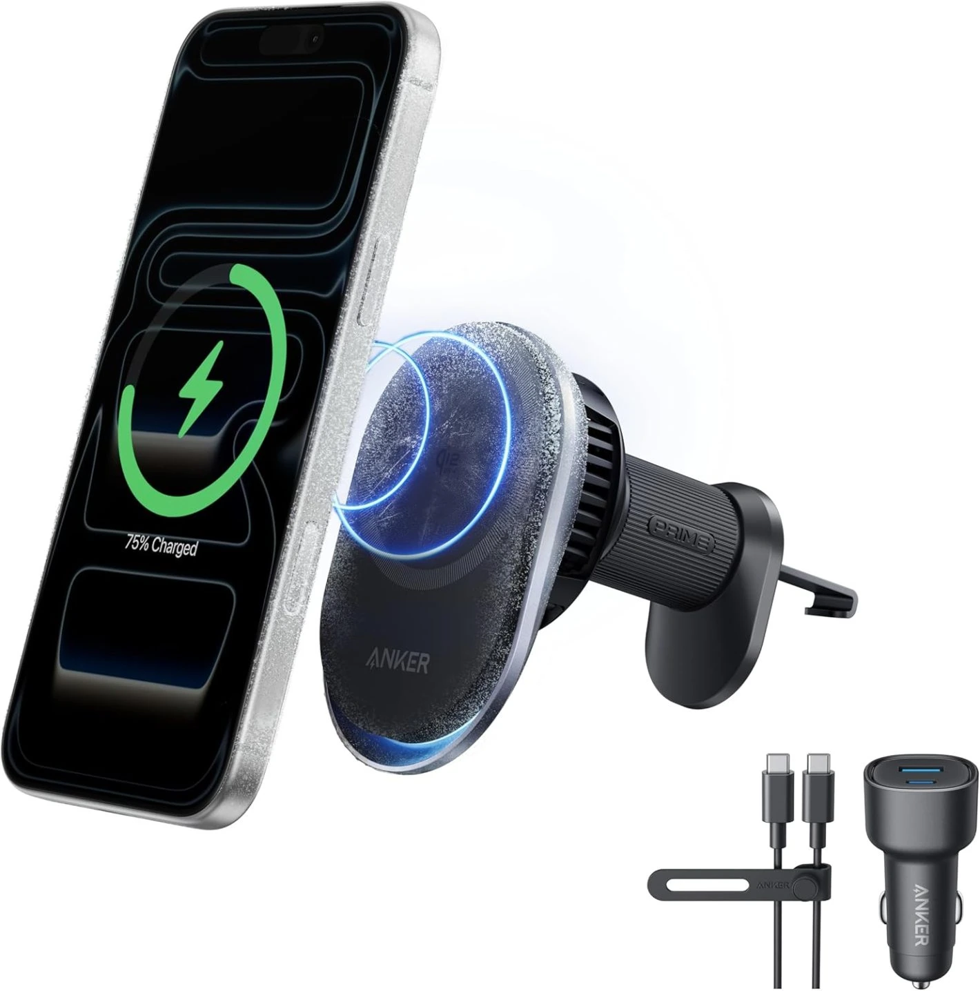 Chargeur de voiture sans fil Anker MagGo (certifié Qi2)