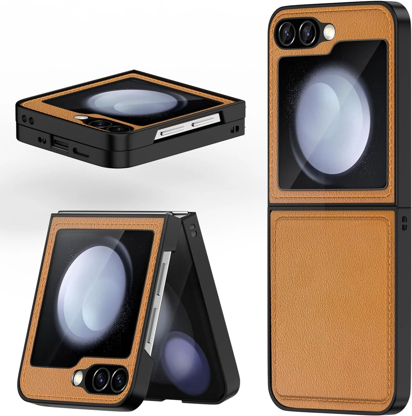 Étui en cuir Rumwot pour Galaxy Z Flip 6