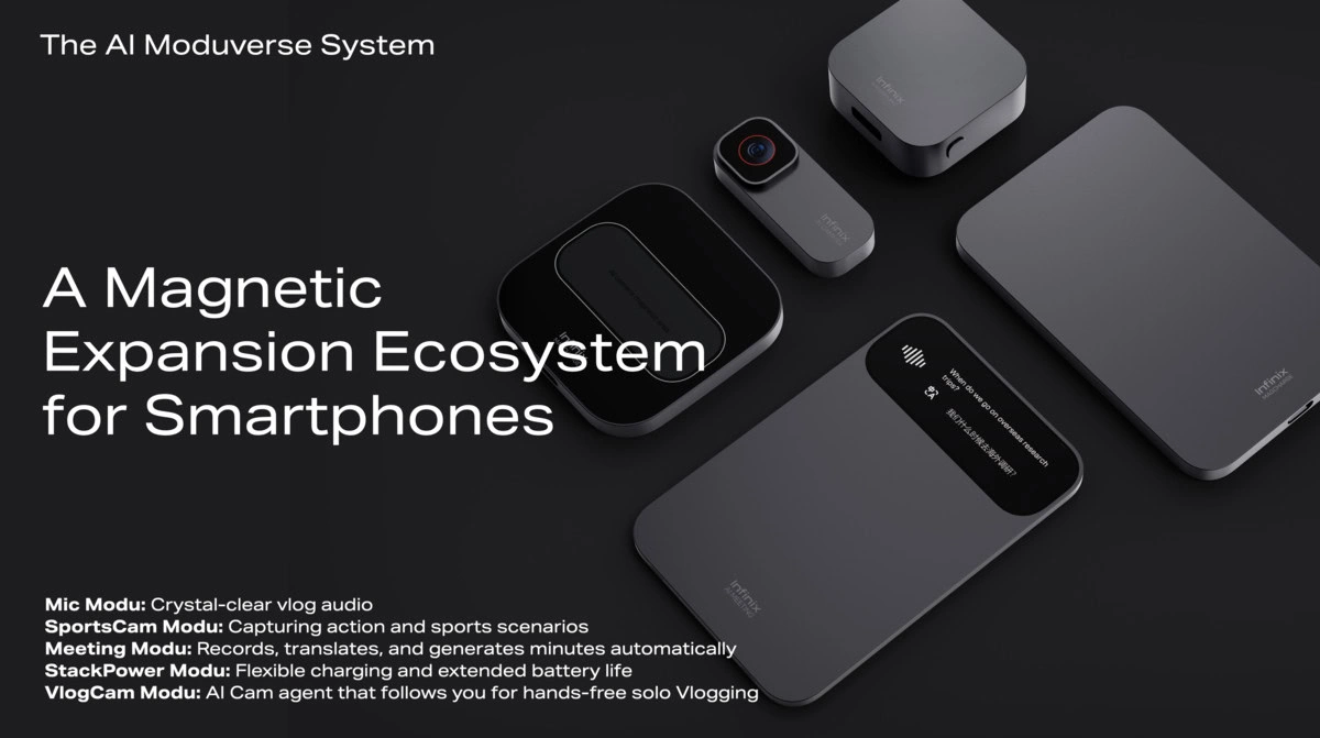 6 Accessoires magnétiques de l'écosystème modulaire Infinix AI ModuVerse