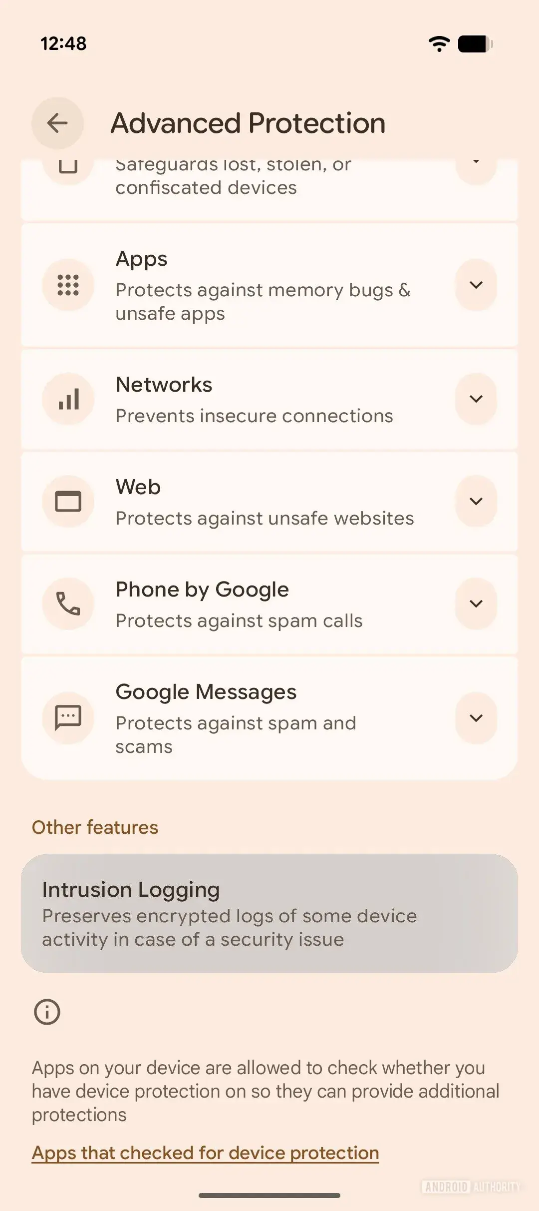 Journalisation des intrusions Android 16