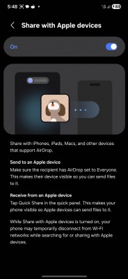 La prise en charge d&rsquo;AirDrop pour les anciens appareils Galaxy S se rapproche