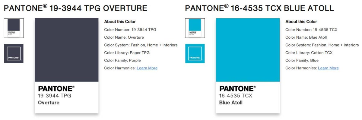 Le Moto G87 sera disponible en deux couleurs Pantone : Overture Grey • Blue Atoll