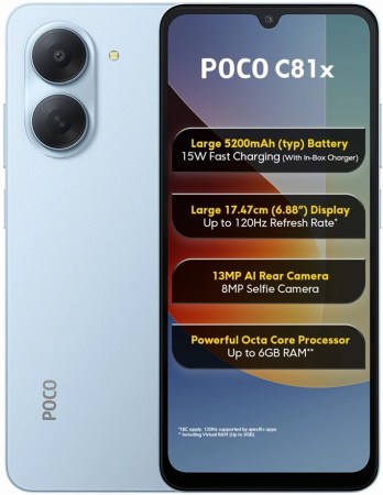 Poco C81 arrive avec un écran 120 Hz et une batterie de 6 300 mAh, le C81x le suit
