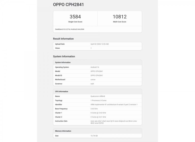 Global Oppo Find X9 Ultra exécute Geekbench et révèle son chipset et sa quantité de mémoire