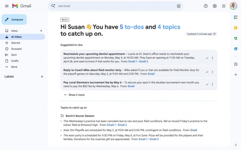 La boîte de réception AI de Gmail est désormais plus largement disponible mais cela vous coûtera cher