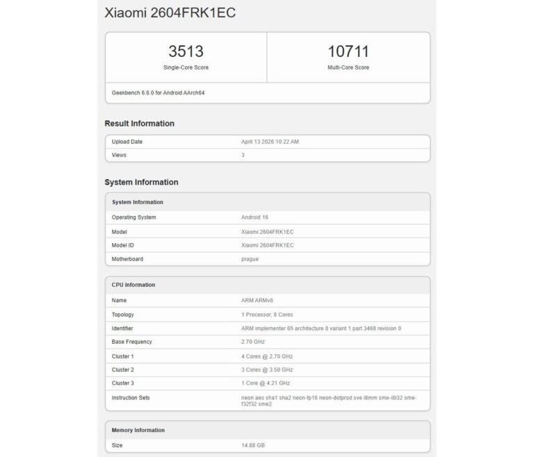 Redmi K90 Max utilise Geekbench et confirme son chipset haut de gamme