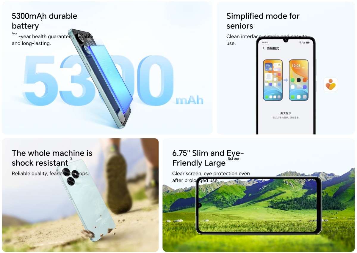 Honor Play 70C est également officiel, dispose d'une batterie de 5 300 mAh et d'un écran de 6,75 pouces