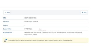 Documents de certification vivo Y05e