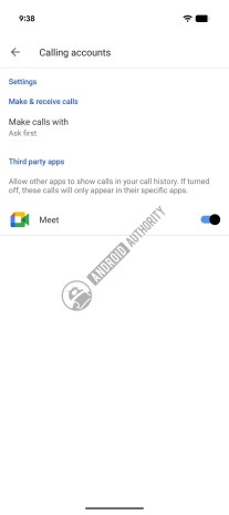Fonctionnalité de comptes d'appel dans l'application Phone by Google (crédit : AndroidAuthority)