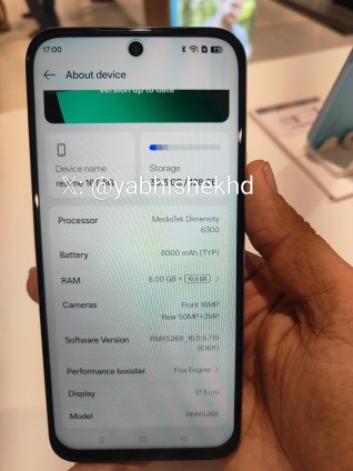 Les prix du Realme 16T fuient avec une image en direct